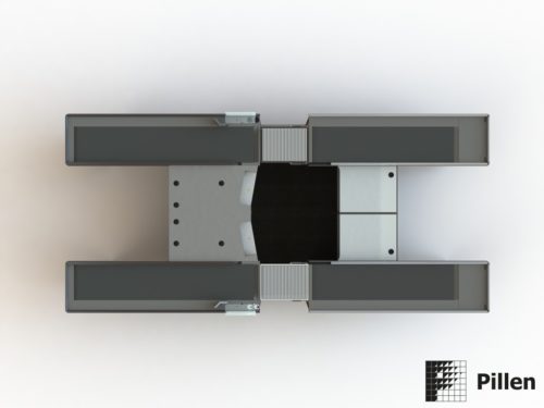 Render dubbele checkouts bovenaanzicht