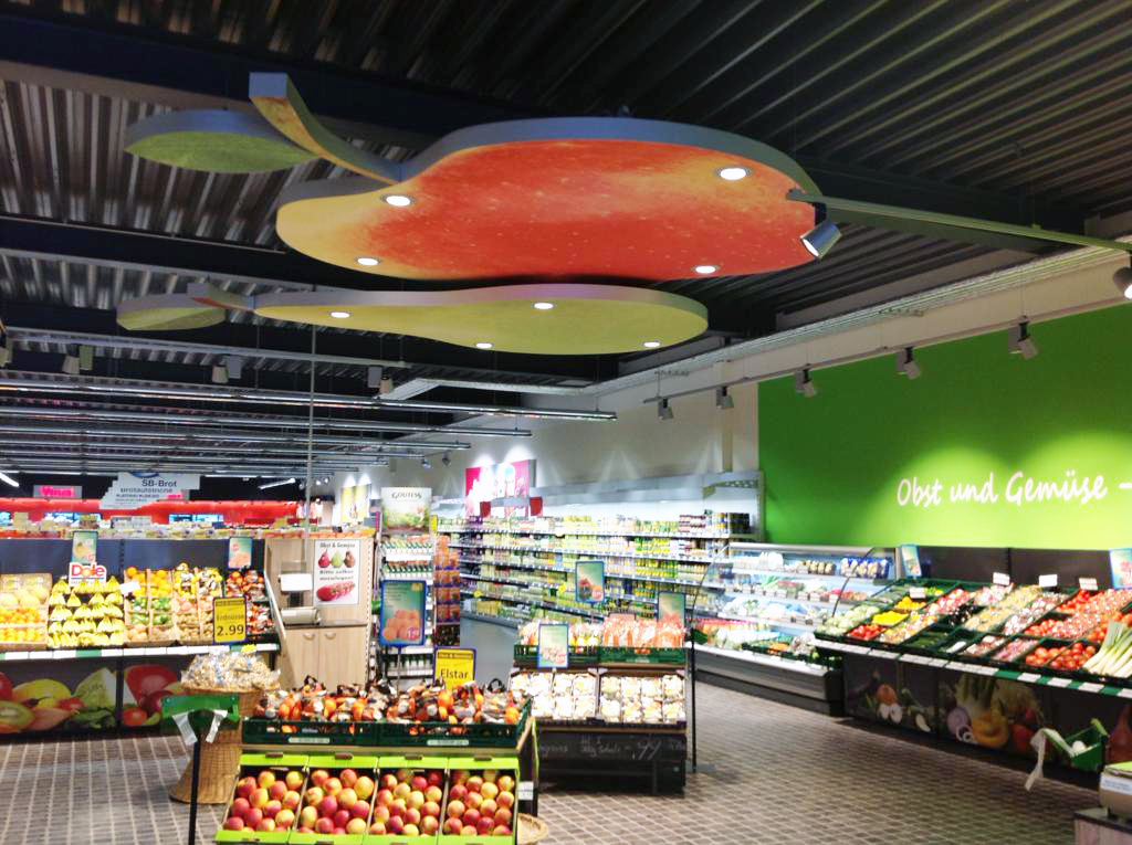 Spanplafond supermarkt